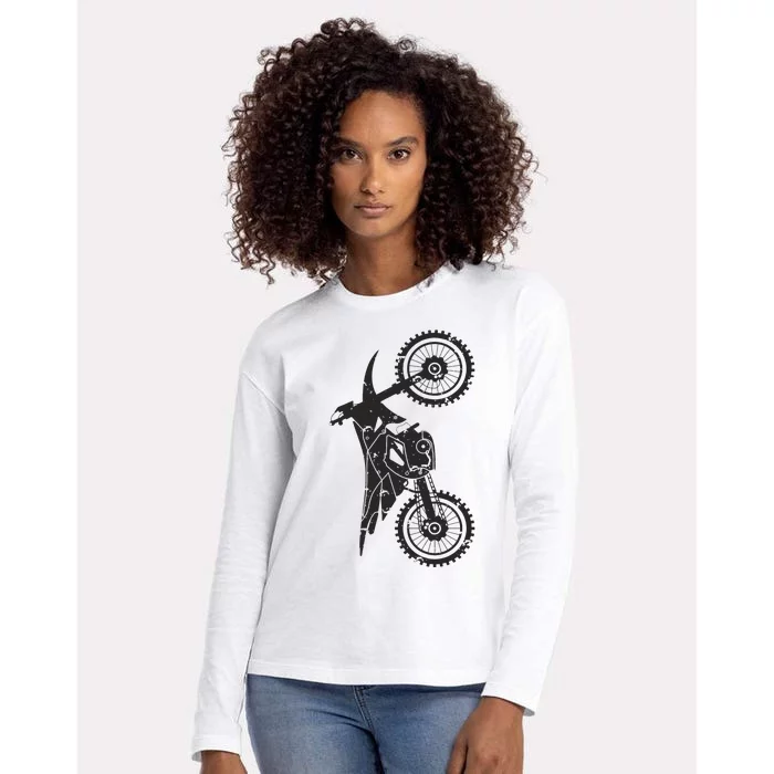 Motocross Dirt Bike Apparel Dirt Bike Motocross Womens Cotton Relaxed Long Sleeve T-Shirt