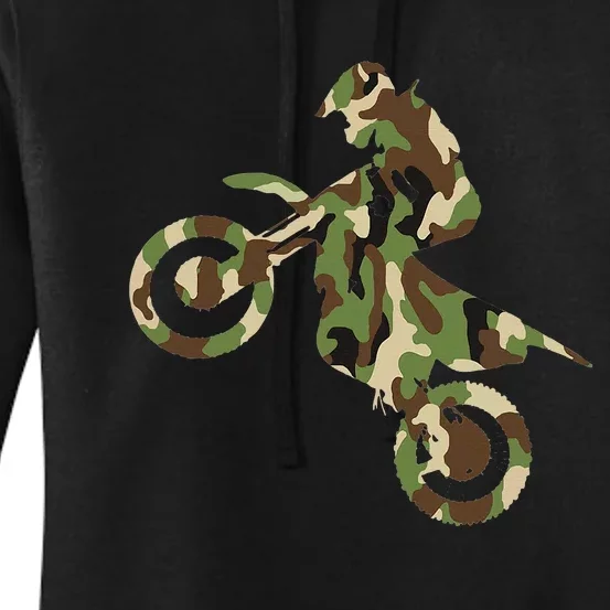 Motocross Dirt Bike Racing Camo Camouflage Women's Pullover Hoodie