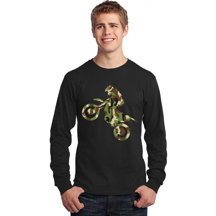 Motocross Dirt Bike Racing Camo Camouflage Tall Long Sleeve T-Shirt