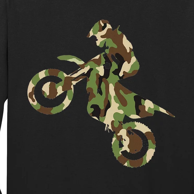 Motocross Dirt Bike Racing Camo Camouflage Tall Long Sleeve T-Shirt