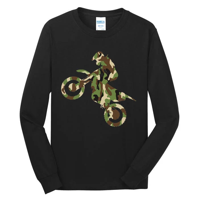 Motocross Dirt Bike Racing Camo Camouflage Tall Long Sleeve T-Shirt