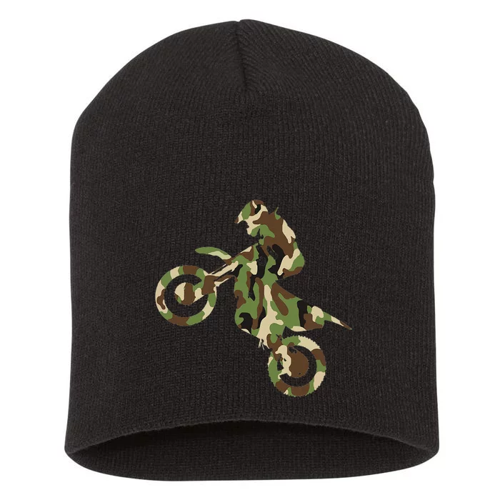 Motocross Dirt Bike Racing Camo Camouflage Short Acrylic Beanie