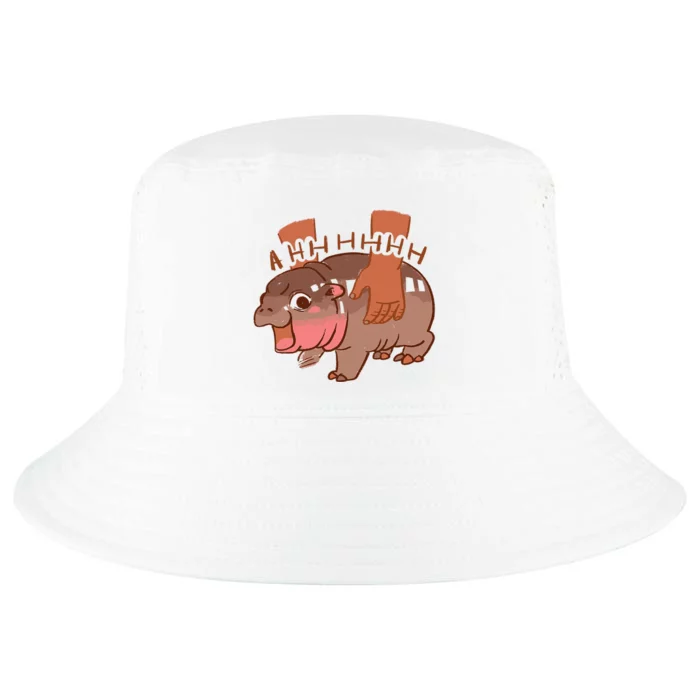 Moo Deng Bouncy Pig In Thai Picture The Cute Baby Hippo Cool Comfort Performance Bucket Hat