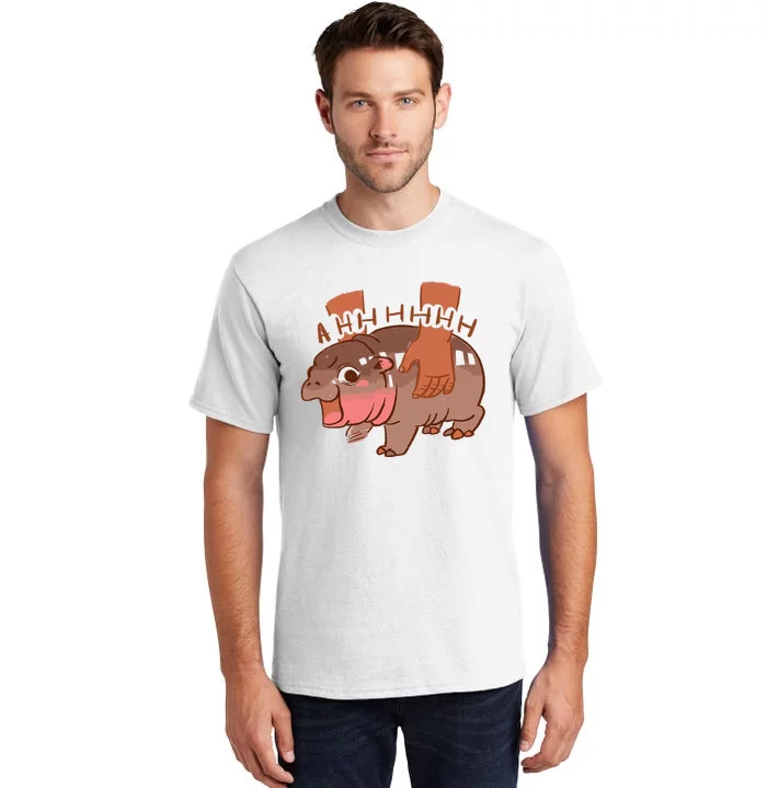 Moo Deng Bouncy Pig In Thai Picture The Cute Baby Hippo Tall T-Shirt