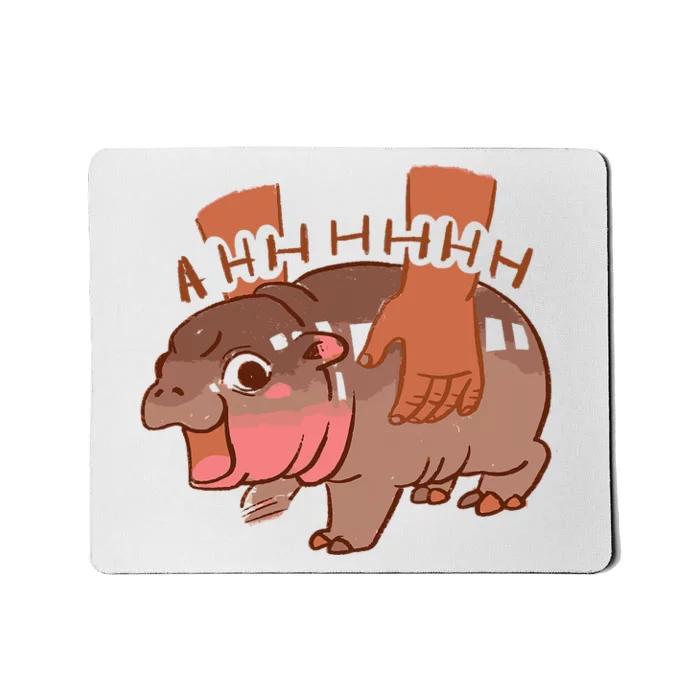 Moo Deng Bouncy Pig In Thai Picture The Cute Baby Hippo Mousepad