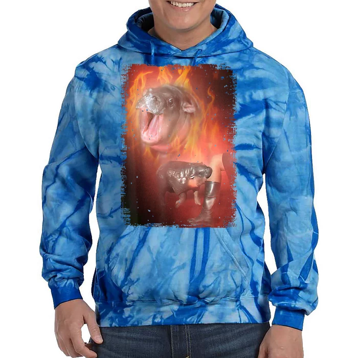 Moo Deng Bouncy Pig The Cute Baby Hippo Gift Tie Dye Hoodie