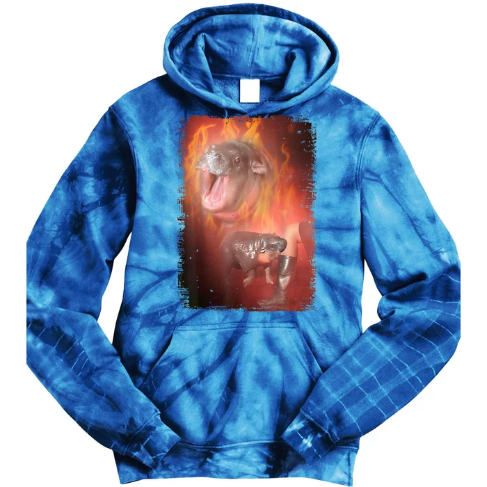 Moo Deng Bouncy Pig The Cute Baby Hippo Gift Tie Dye Hoodie