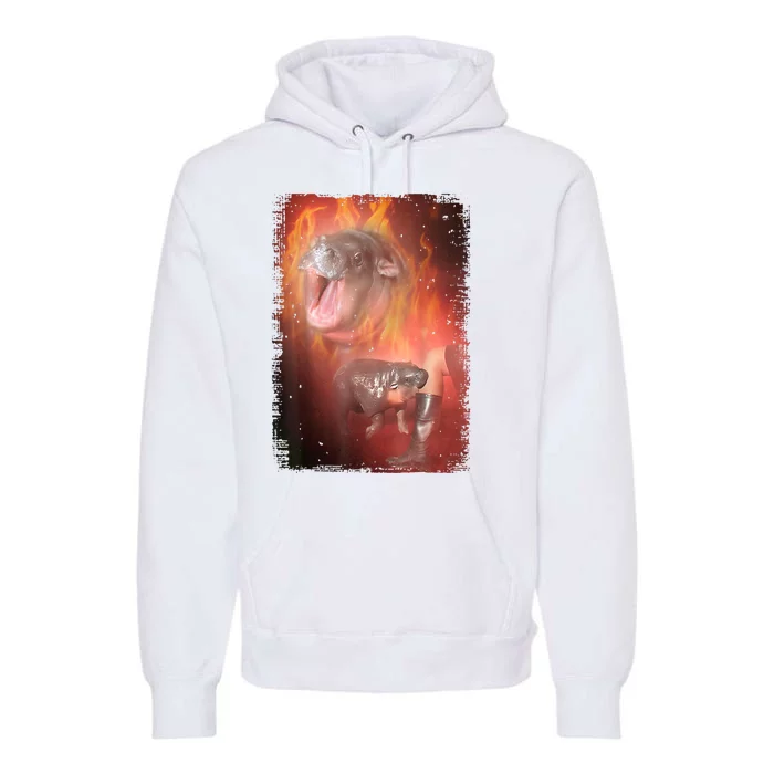 Moo Deng Bouncy Pig The Cute Baby Hippo Gift Premium Hoodie