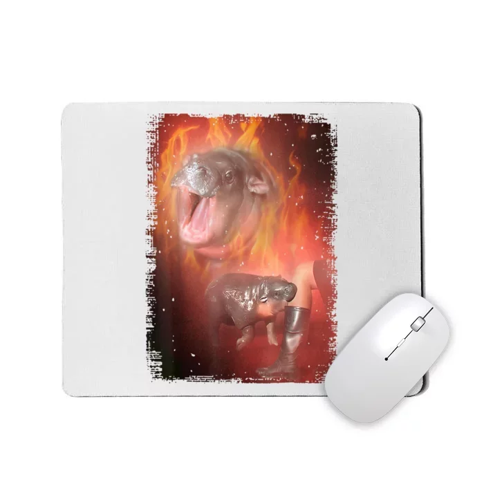 Moo Deng Bouncy Pig The Cute Baby Hippo Gift Mousepad