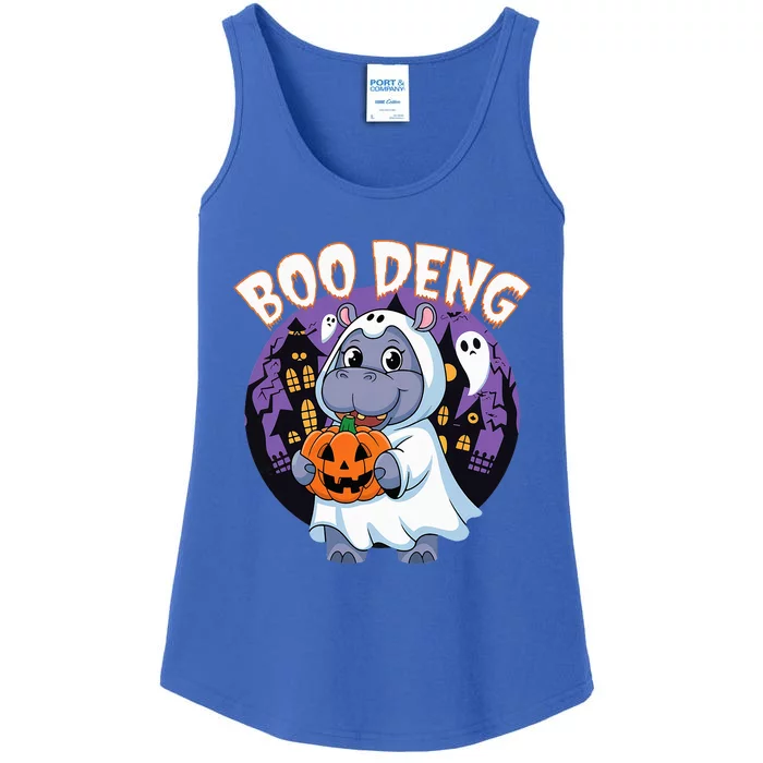 Moo Deng Baby Hippo Boo Deng Long For Halloween Ladies Essential Tank