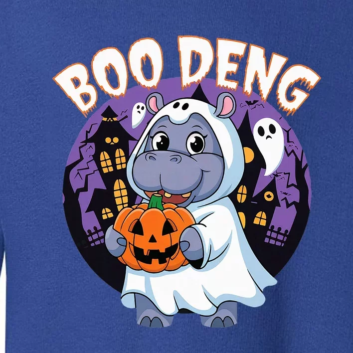 Moo Deng Baby Hippo Boo Deng Long For Halloween Toddler Sweatshirt