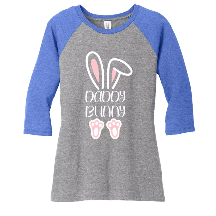 Mama Daddy Bunny Easter Day Dad Pregnant Mom Matching Couple Gift Women's Tri-Blend 3/4-Sleeve Raglan Shirt