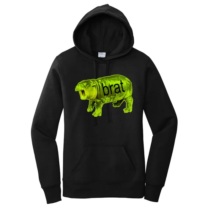 Moo Deng Brat Cute Baby Hippo Women's Pullover Hoodie