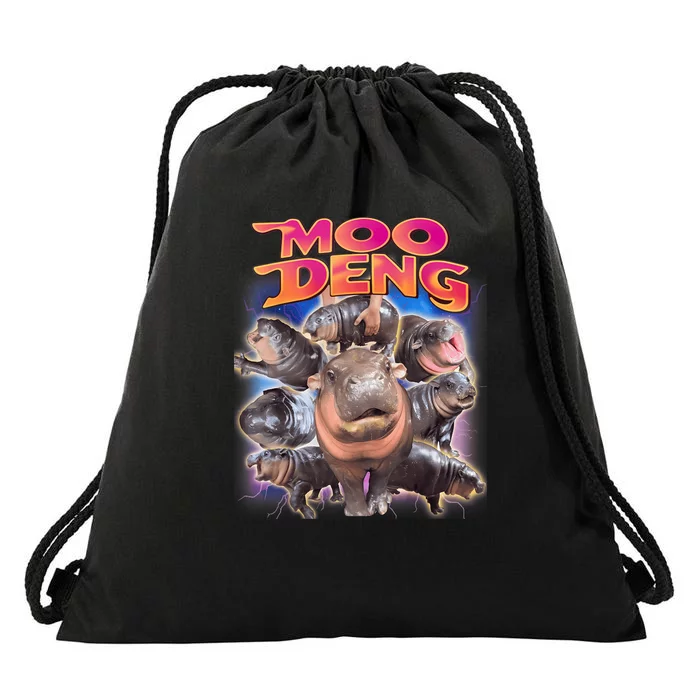 Moo Deng Baby Hippo Drawstring Bag