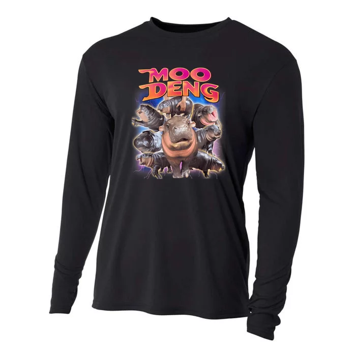 Moo Deng Baby Hippo Cooling Performance Long Sleeve Crew