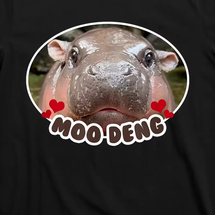 Moo Deng Bouncy Pig In Thai Picture The Cute Baby Hippo T-Shirt