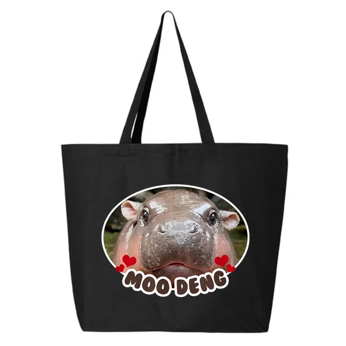 Moo Deng Bouncy Pig In Thai Picture The Cute Baby Hippo 25L Jumbo Tote