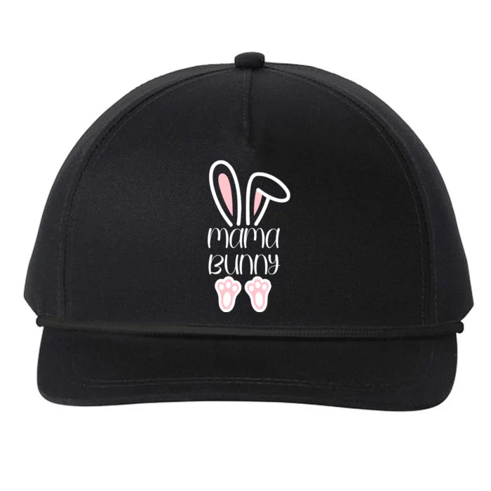 Mama Daddy Bunny Easter Day Dad Pregnant Mom Matching Couple Gift Snapback Five-Panel Rope Hat