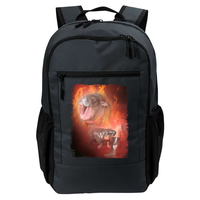 Moo Deng Bouncy Pig In Thai Fire Picture The Cute Baby Hippo Daily Commute Backpack