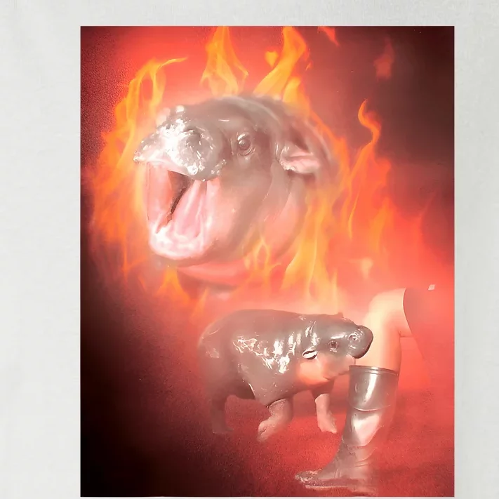 Moo Deng Bouncy Pig In Thai Fire Picture The Cute Baby Hippo Toddler Long Sleeve Shirt