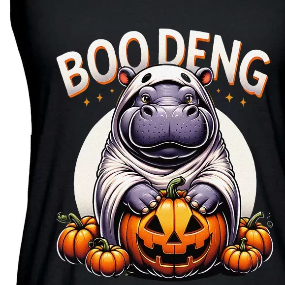 Moo Deng Baby Hippo Moo Deng Costume For Boo Deng Halloween Ladies Essential Flowy Tank