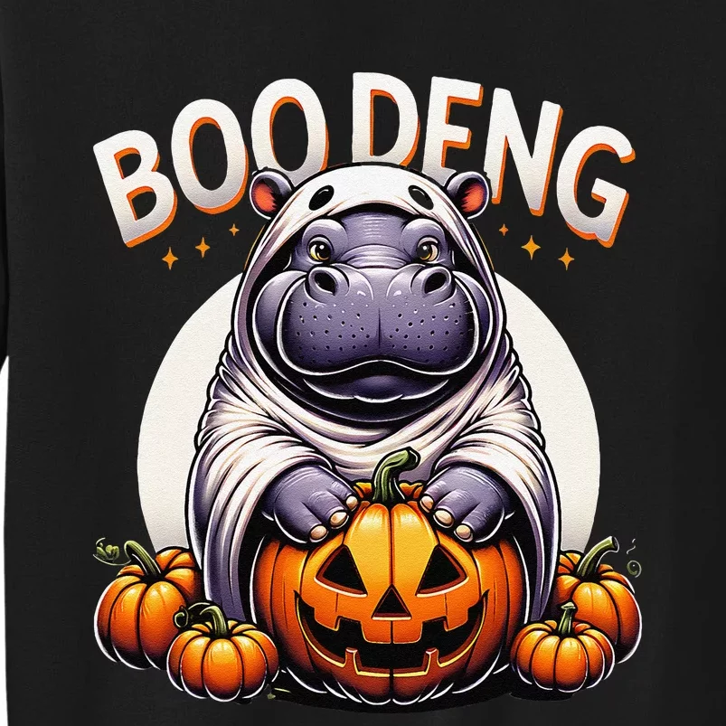 Moo Deng Baby Hippo Moo Deng Costume For Boo Deng Halloween Tall Sweatshirt