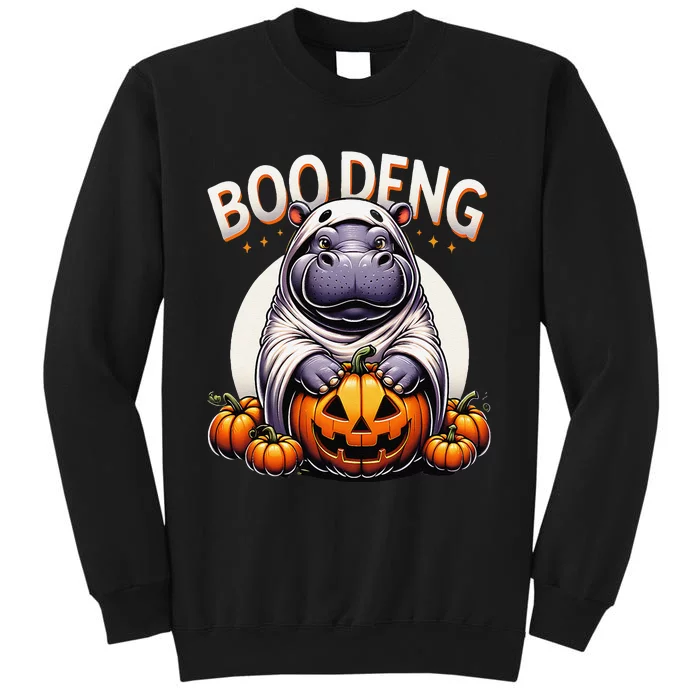 Moo Deng Baby Hippo Moo Deng Costume For Boo Deng Halloween Tall Sweatshirt