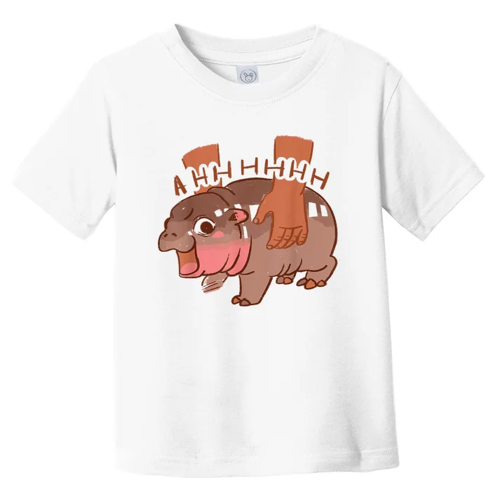 Moo Deng Bouncy Pig In Thai Picture The Cute Baby Hippo Toddler T-Shirt