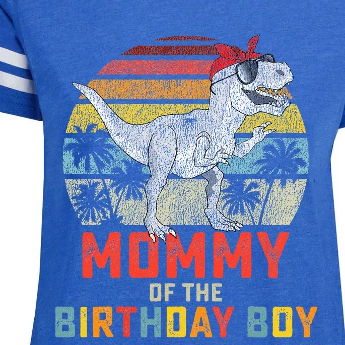 Mommy Dinosaur Birthday Mom Matching Family Enza Ladies Jersey Football T-Shirt