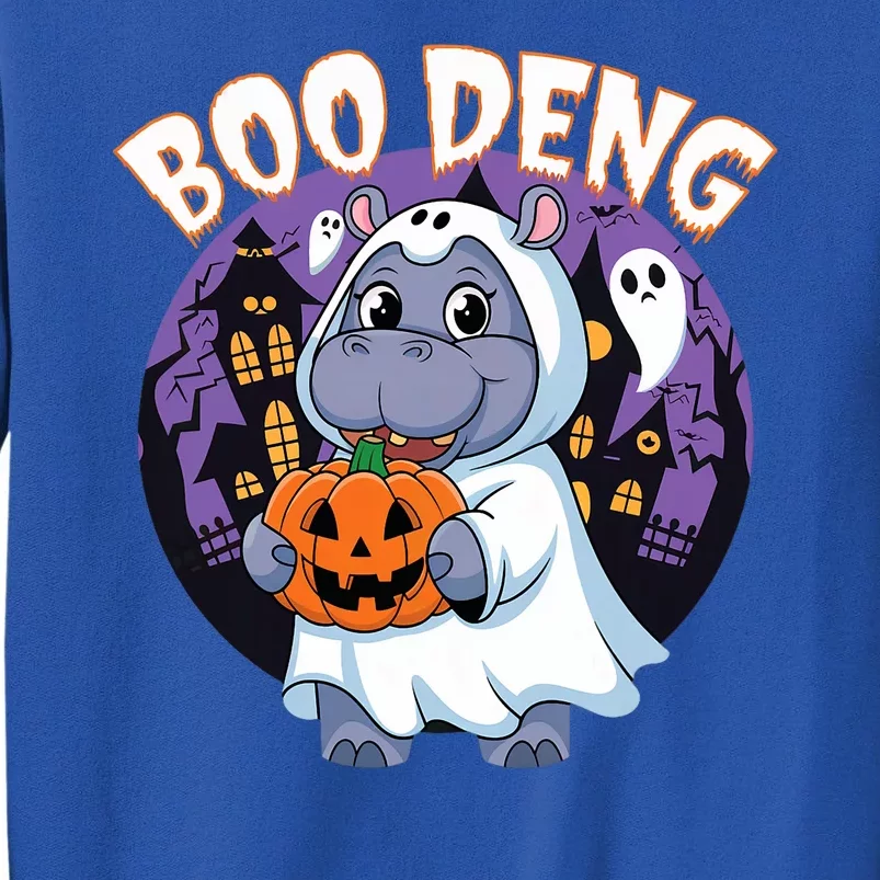 Moo Deng Baby Hippo Boo Deng Long For Halloween Moo Deng Tall Sweatshirt