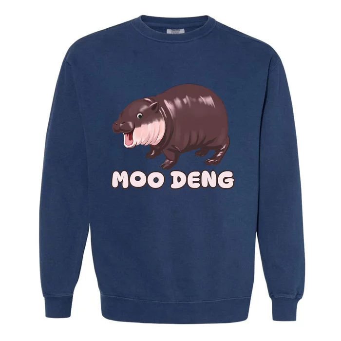 Moo Deng Bouncy Pig The Cute Baby Garment-Dyed Sweatshirt