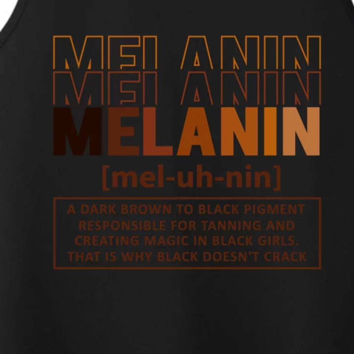 Melanin Definition Black History Month Black Gift Performance Tank