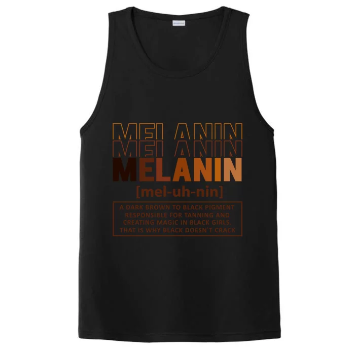 Melanin Definition Black History Month Black Gift Performance Tank