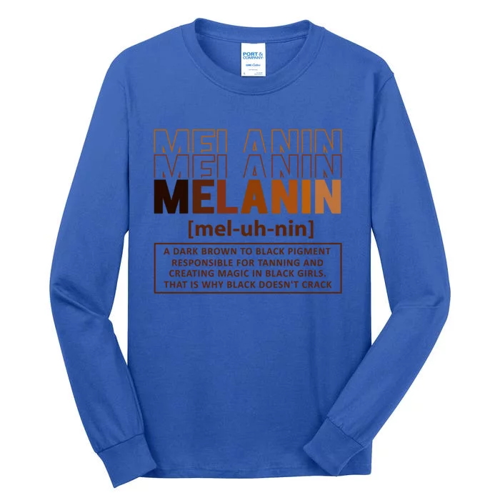 Melanin Definition Black History Month Black Gift Tall Long Sleeve T-Shirt