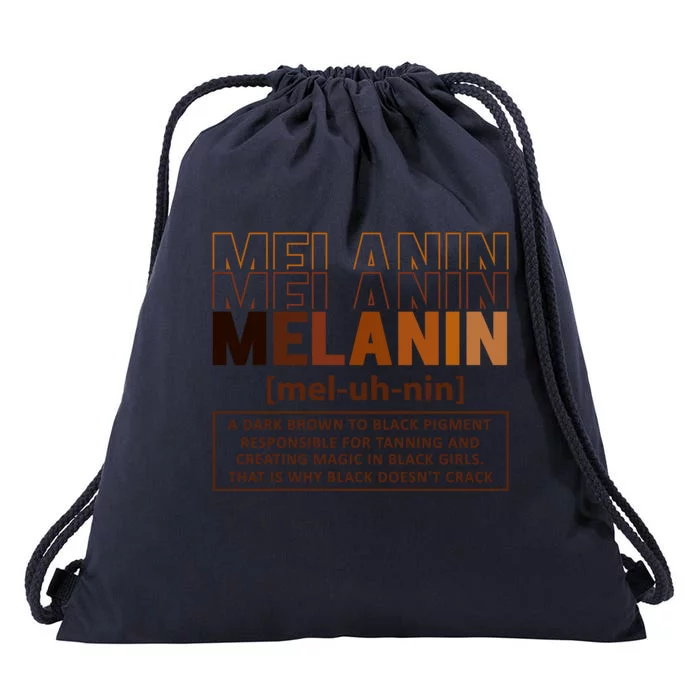 Melanin Definition Black History Month Black Gift Drawstring Bag