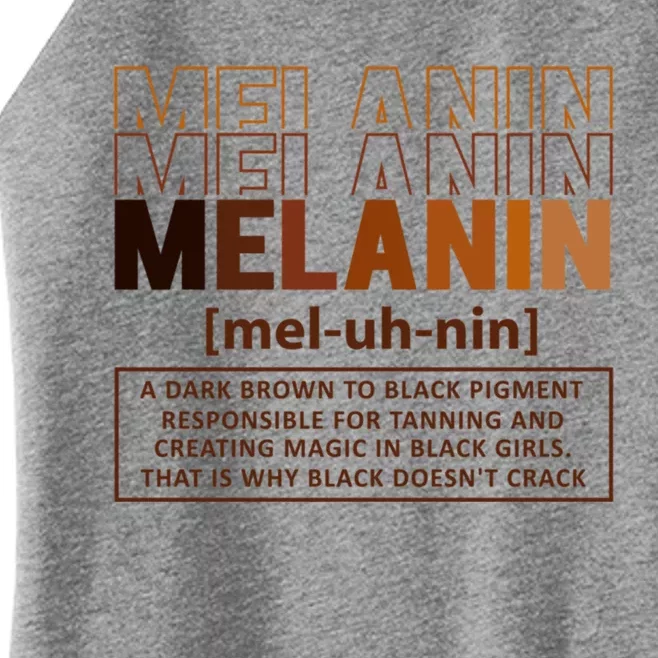 Melanin Definition Black History Month Black Gift Women’s Perfect Tri Rocker Tank