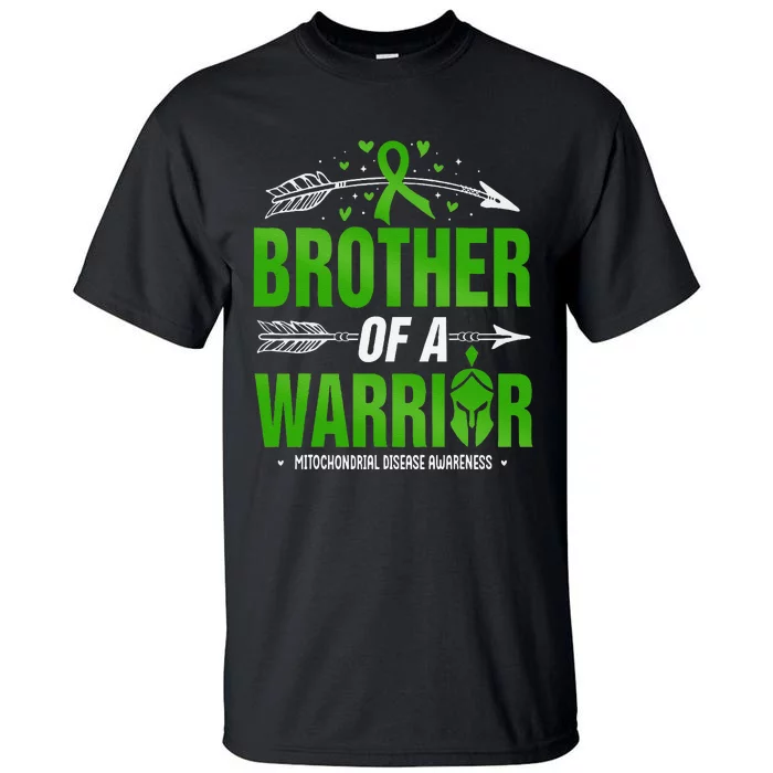 Mitochondrial Disease Brother Of A Warrior Green Ribbon Tall T-Shirt