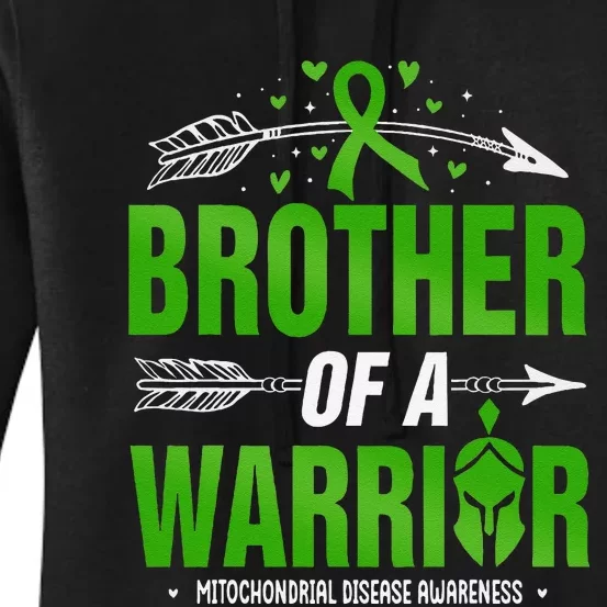 Mitochondrial Disease Brother Of A Warrior Green Ribbon Women's Pullover Hoodie