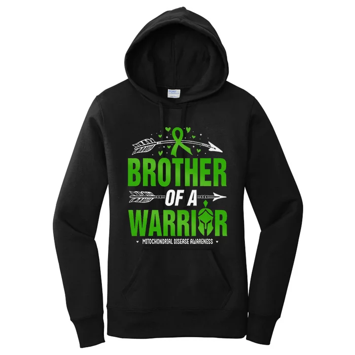 Mitochondrial Disease Brother Of A Warrior Green Ribbon Women's Pullover Hoodie