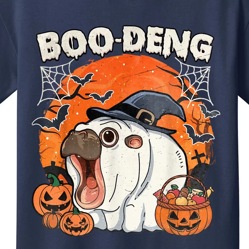 Moo Deng Cute Baby Pygmy Hippo Bouncy Pig In Thai Halloween Kids T-Shirt