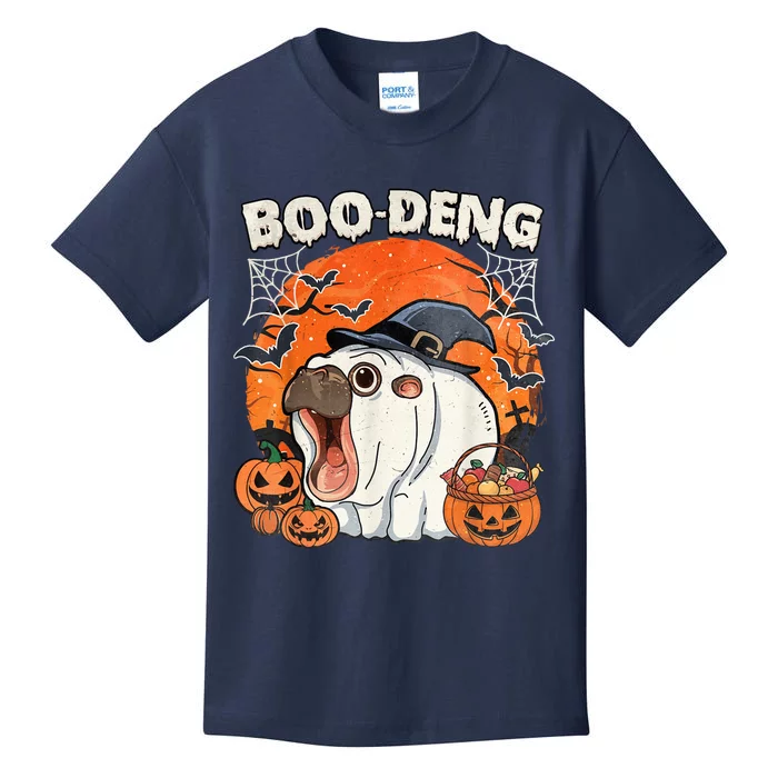 Moo Deng Cute Baby Pygmy Hippo Bouncy Pig In Thai Halloween Kids T-Shirt