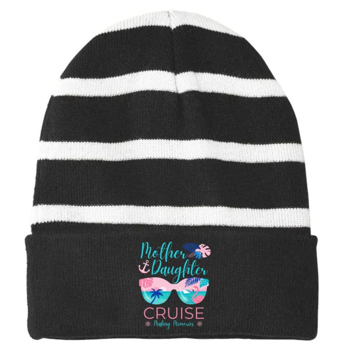 Mother Daughter Cruise Trip Matching Cruising Squad Striped Beanie with Solid Band