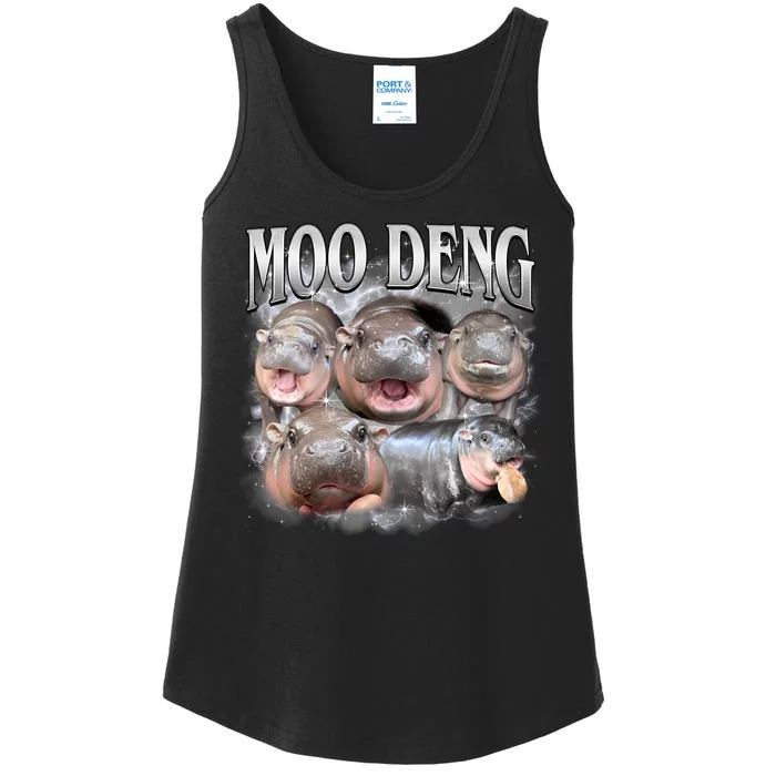 Moo Deng Cute Funny Hippo Ladies Essential Tank