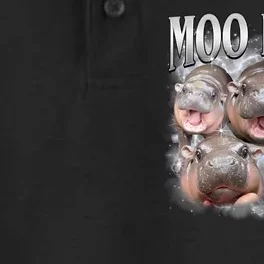 Moo Deng Cute Funny Hippo Dry Zone Grid Performance Polo