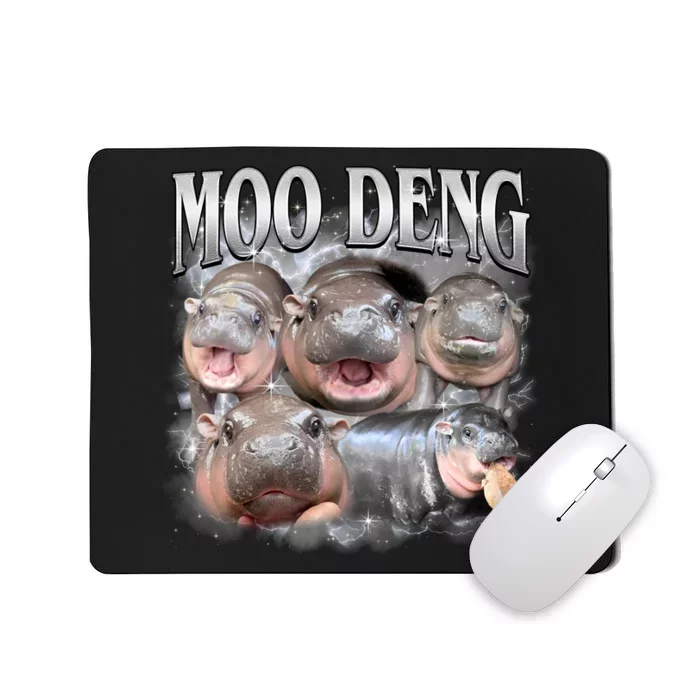 Moo Deng Cute Funny Hippo Mousepad