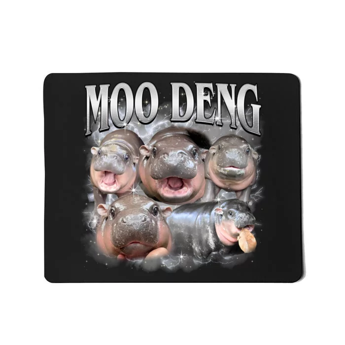 Moo Deng Cute Funny Hippo Mousepad