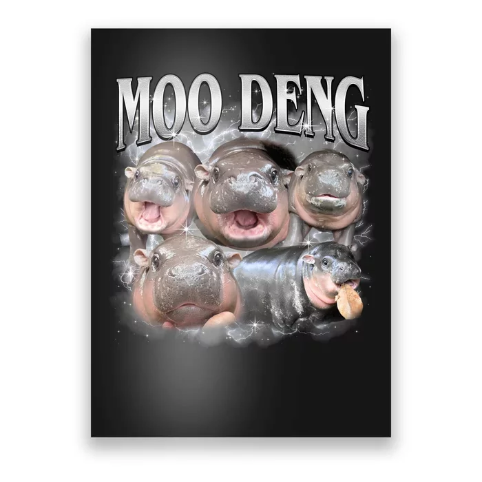 Moo Deng Cute Funny Hippo Poster