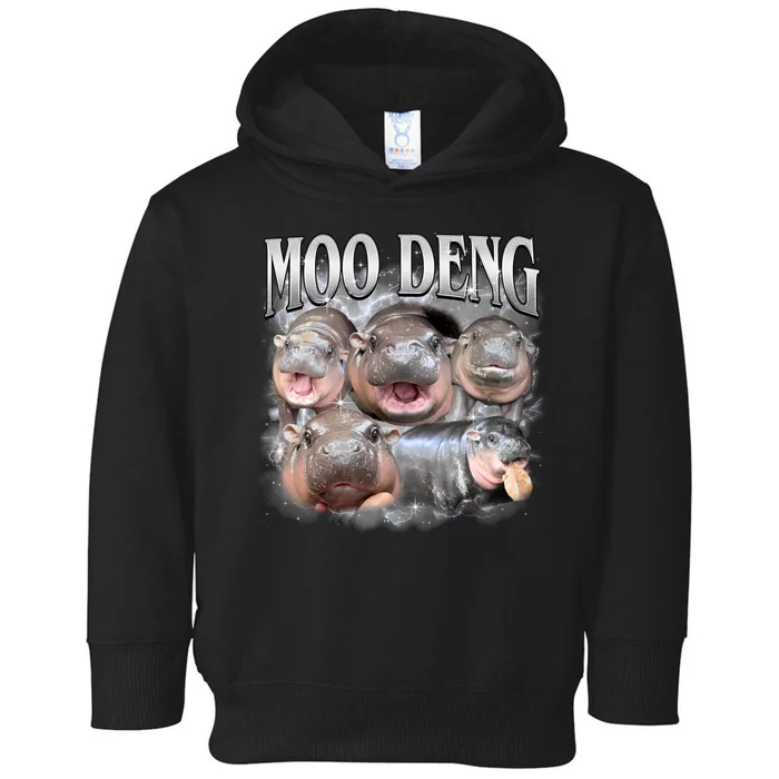 Moo Deng Cute Funny Hippo Toddler Hoodie