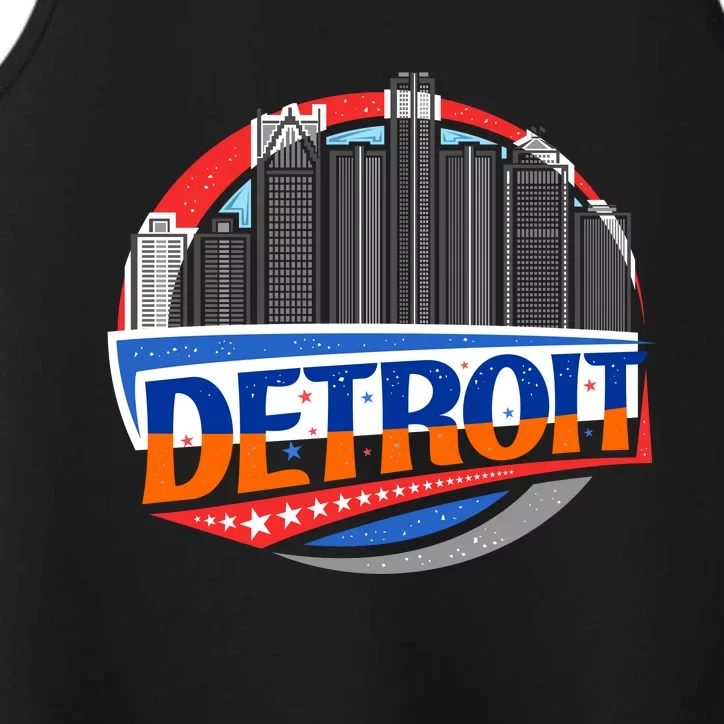 Modern Detroit City Scape Performance Tank