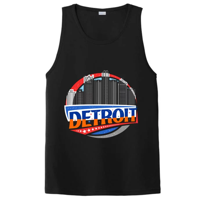 Modern Detroit City Scape Performance Tank